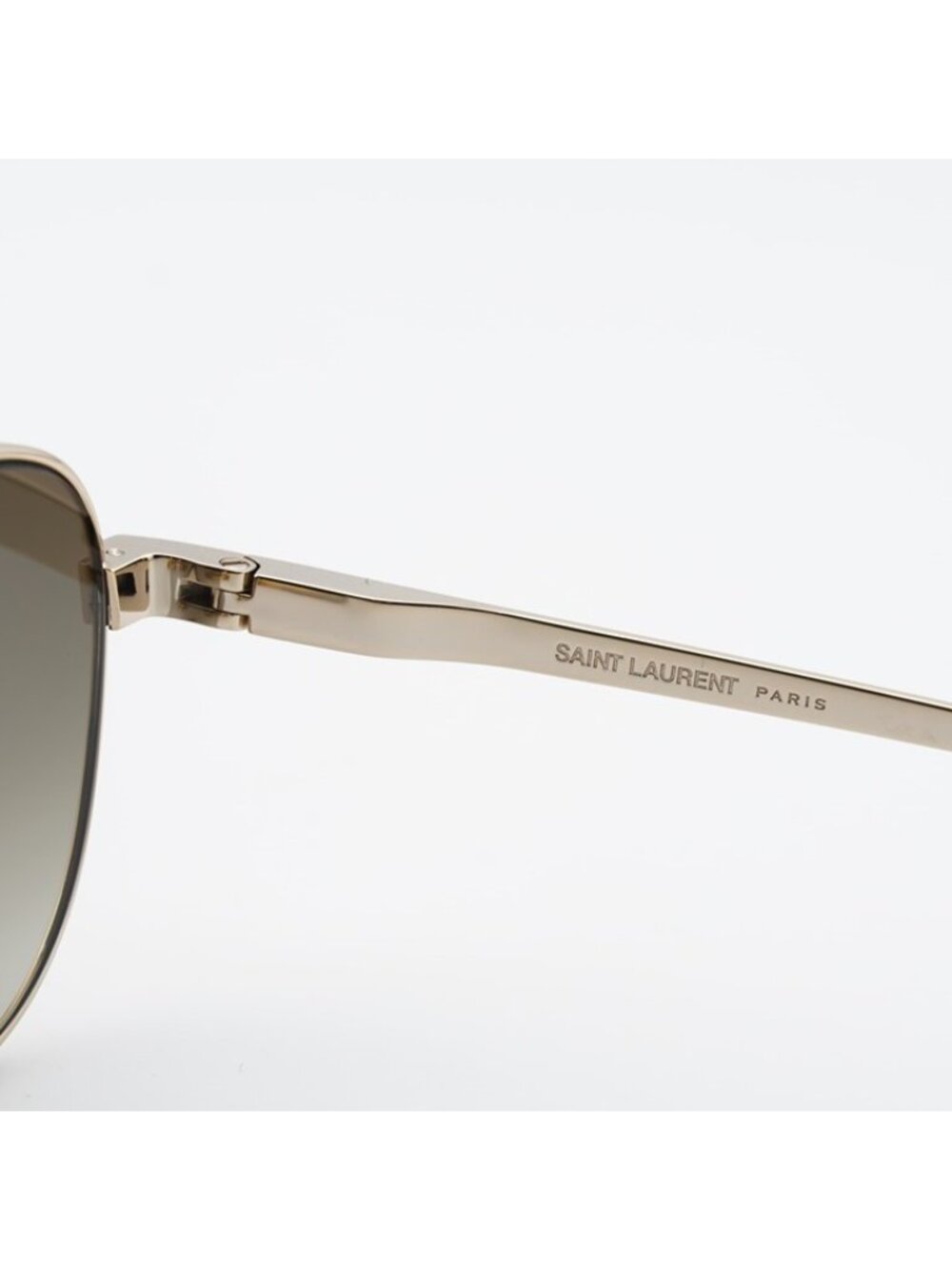 Saint Laurent SL555 003 Sunglasses Gold Round Frame, Brown Lenses - Picture 4 of 10